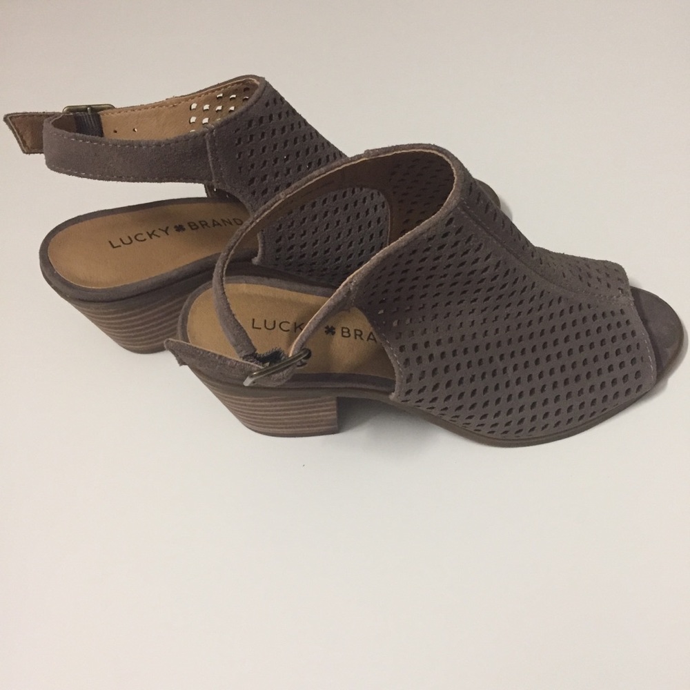 Lucky Brand Open- Toe Leather Heel/ Sandals